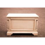 A white painted French style blanket box/chest.