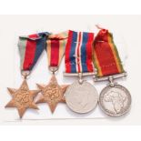 WWII South African medal group to M16562 F Koeberg.