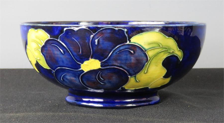 A Moorcroft bowl, impressed to the base, anemone pattern.