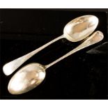 Two silver serving spoons, 5.05toz.