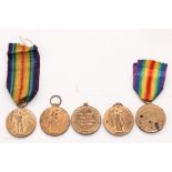 WWI Victory medals 4626 PTE FJ Rossindale 2nd London R, 14299 SJT J Walker Notts & Derby R, 3023 PTE