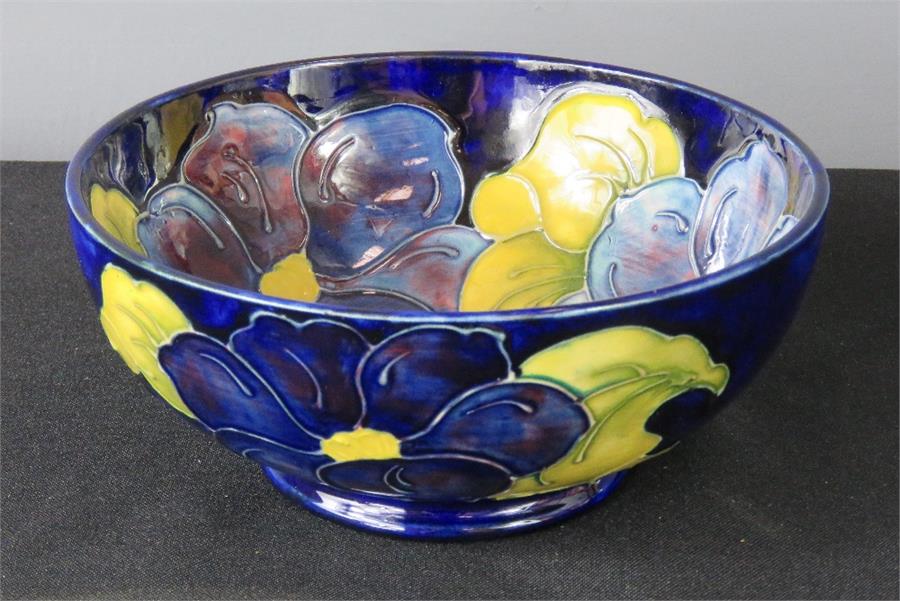 A Moorcroft bowl, impressed to the base, anemone pattern. - Image 3 of 4