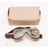 A pair of boxed WWII Canadian flying goggles.