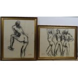 Peter Collins A.R.C.A. (1923-2001) Charcoal Studies, Nudes.