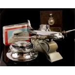 A group of Aviation collectables to include a chrome aeroplane lighter, silver civil aviation