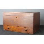 A 19th century mahogany work box with drawer to the front.