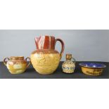 A small Doulton Lambeth vase impressed 1881, a Royal Doulton Ye Olde Cheshire Cheese 6445 and two