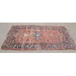 An antique Afgan rug, 162 by 104cm, another rug, 106 by 195cm.