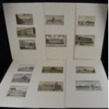 A group of 18th and 19th century architectural prints, set in mount boards, to include Somerset