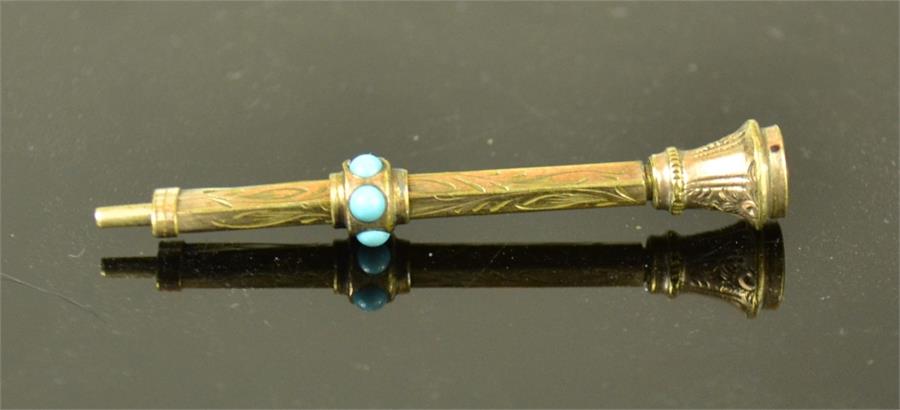 A gold 19th century pencil. - Bild 3 aus 3