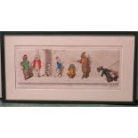 A 1950s hand coloured etching entitiled Tu Vien Beau Blond by Boris Oklein (1893-1985): from the