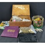 A quantity of coins to include worldwide, GB, boxed including coin reference books.