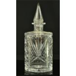 A cut glass decanter to The Reverend Prebendary Kenneth W Davis, 27cm high.