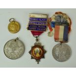 A group of four medals, including ACC Stewards Pendant to C Purnell 1935.