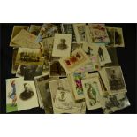 A quantity of WWI postcards.