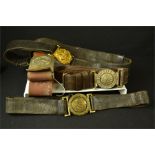 A selection of belts, Boys life Brigade, Edward VII Royal Mail Steam Packet Co. Royal Navy, St Johns