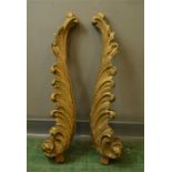 A pair of foliate carved console supports/brackets.