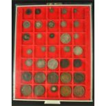 A full tray of coins, from Charles II, William & Mary, Victoria etc including Shillings, Groats,