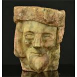 A Nottingham alabaster type carved face mask.