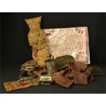 A group of WWI latter collectables including fabric doll, Nottingham peace celebration tankard.