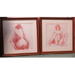 Peter Collins (1923-2001): pair of pastel nudes, one signed and one studio stamped.