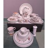 A Portmerion Botanic Garden dinner service, comprising 6 dinner plates, 1 serving plate, 6 tea