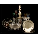 A quantity of vintage, Edwardian and other glassware, including cut glass bowls, candlestick,