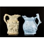 Two Victorian jugs, one modelled with Bacchus and two Satyrs, possibly Silenus pattern by CJ