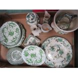 A group of ceramics to include Masons china and green china.