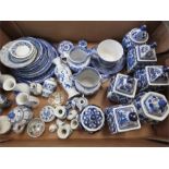 A group of blue and white ceramics to include plates,jars, vases etc.