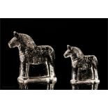 Two Dalla Swedish pressed glass horses.