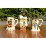 Two Royal Doulton tankards and jug, Dickens ware.