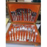 A silver plated cutlery set.