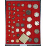 A Lindner tray of coins to include hammered, Edward I, Edward III, Henry III, Elizabeth I, George