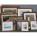 A large group of pictures, including prints.