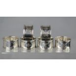 A set of six silver napkin rings, William Aitkin, Birmingham 1911.