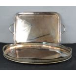 Two silver plated trays, one by Elkington.