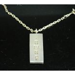 A silver ingot pendant, 1.4toz.