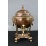 A 19th century brass and copper samovar.