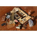 A miscellaneous group of items to include Ronson lighter, stoneware jars, boxed flatware etc.