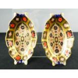 A pair of Royal Crown Derby dishes, Old Imari pattern, 1128 XL.