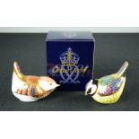 Two Royal Crown Derby birds, one with original box.