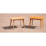 A pair of Morris side tables, in beech.