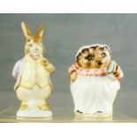 A Beswick Beatrix Potter 'Mrs Tiggy Winkle' and 'Benjamin Bunny'.