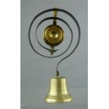 A Victorian iron and brass servants bell.