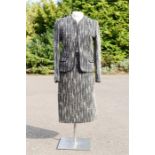 A two piece skirt suit, Dellbury by Alexon, black and white, approx size 10/12