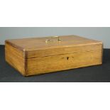 A Victorian pine box, with partitioned interior.