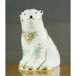 A Royal Crown Derby Polar Bear Cub sitting MMVII.