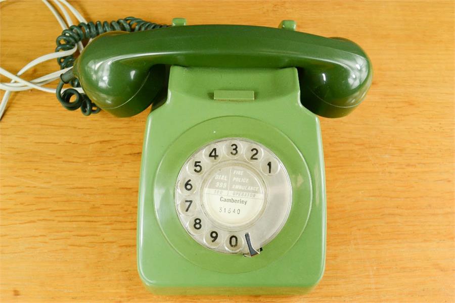 An 80s green Rotary phone.