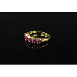 A 14ct ruby and diamond ring, size M, 1.9g.